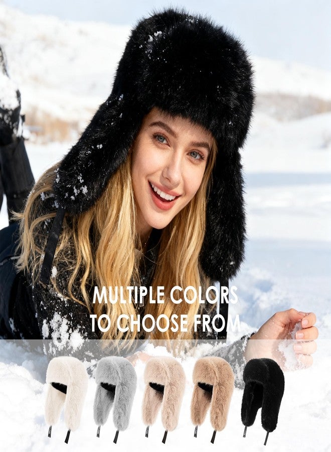 Gilotop Winter Trapper Hat with Ear Flaps Windproof Thermal Insulated Ushanka Earflap Cap for Women and Men Black - Image 5
